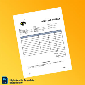 USA Painting Invoice Template in Word and PDF formats USA Painting Invoice Template in Word and PDF formats