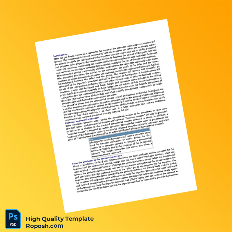 USA Proforma Invoice Template in Word and PDF formats 8 page USA Proforma Invoice Template in Word and PDF formats 8 page