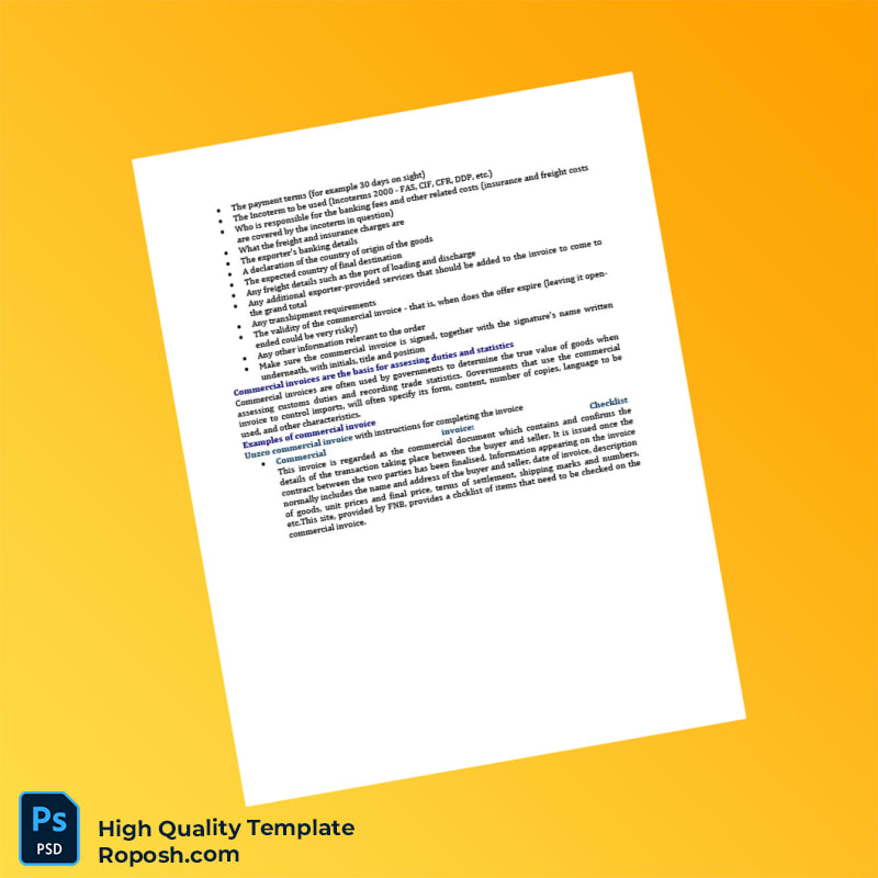 USA Proforma Invoice Template in Word and PDF formats 8 page USA Proforma Invoice Template in Word and PDF formats 8 page