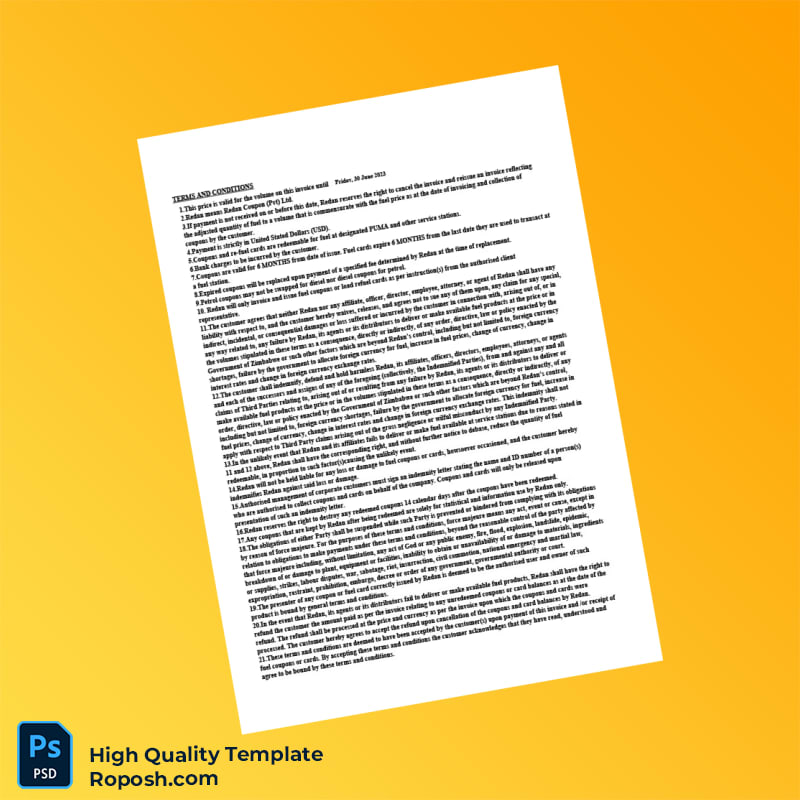 USA Redan Coupon Pvt Ltd Proforma Invoice Template in Word and PDF formats 2 page USA Redan Coupon Pvt Ltd Proforma Invoice Template in Word and PDF formats 2 page