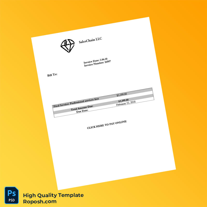 USA SalesChain LLC Invoice Template in Word and PDF formats USA SalesChain LLC Invoice Template in Word and PDF formats
