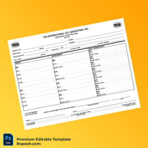 Customizable USA TICA Individual Registration Certificate Editable Word & PDF Template 2 page Customizable USA TICA Individual Registration Certificate Editable Word & PDF Template 2 page