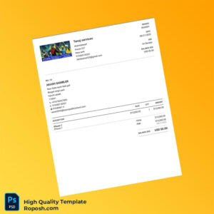 USA Tanuj Services Invoice Template in Word and PDF formats