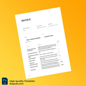 USA Tech Young Company Invoice Template in Word and PDF formats 3 page