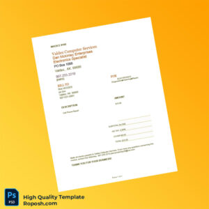 USA Valdez Computer Services Invoice Template in Word and PDF formats USA Valdez Computer Services Invoice Template in Word and PDF formats
