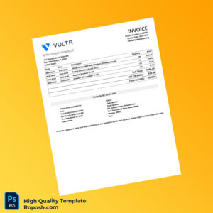 USA Vultr Invoice Template in Word and PDF formats