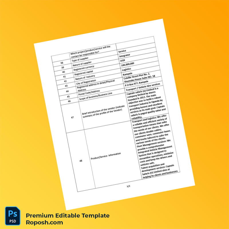 Customizable Uganda CNOOC Business Registration Certificate Editable Word & PDF Template 4 page Customizable Uganda CNOOC Business Registration Certificate Editable Word & PDF Template 4 page