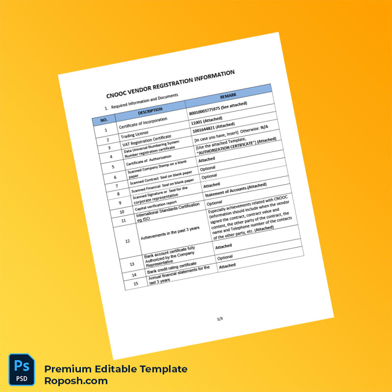Customizable Uganda CNOOC Business Registration Certificate Editable Word & PDF Template 4 page Customizable Uganda CNOOC Business Registration Certificate Editable Word & PDF Template 4 page