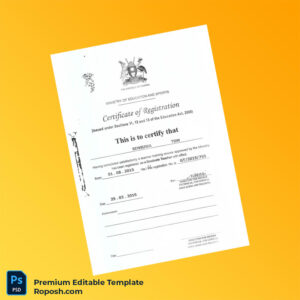 Customizable Uganda Ministry of Education and Sports Certificate of Registration Editable Word & PDF Template Customizable Uganda Ministry of Education and Sports Certificate of Registration Editable Word & PDF Template