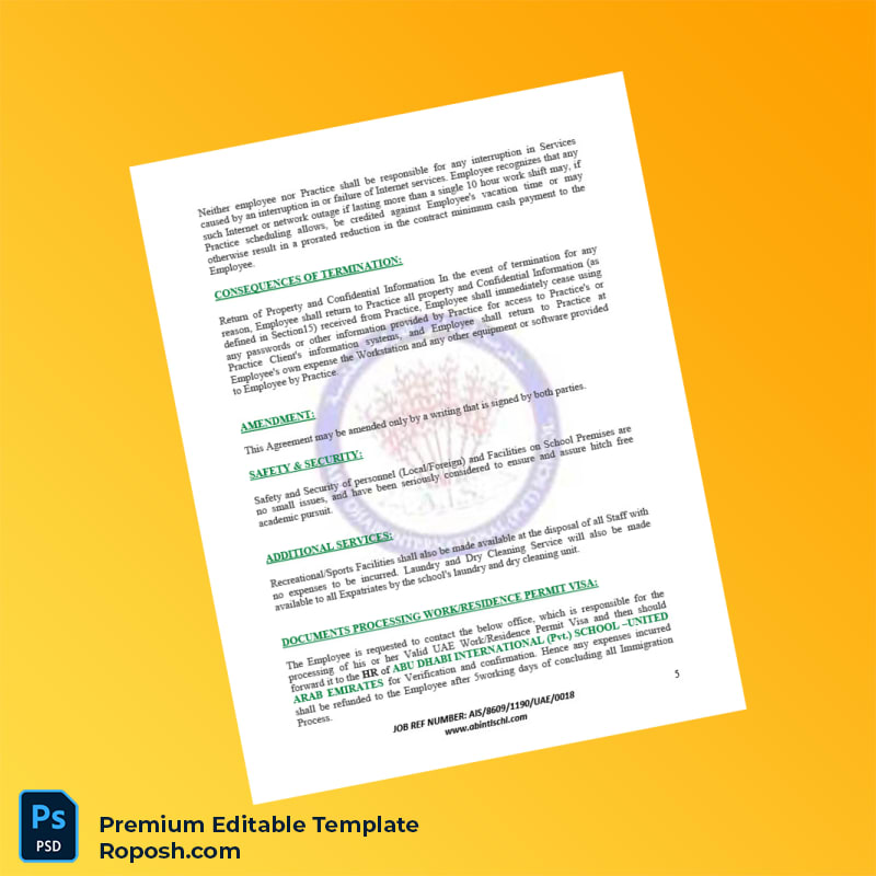 Customizable United Arab Emirates Abu Dhabi International Pvt School Employment Verification Letter Word & PDF Template 6 page Customizable United Arab Emirates Abu Dhabi International Pvt School Employment Verification Letter Word & PDF Template 6 page