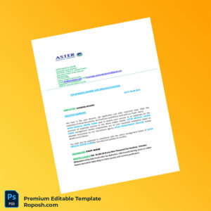 Customizable United Arab Emirates Aster Medical Centre Employment Verification Letter Word & PDF Template 7 page