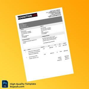 United Arab Emirates Cognition General Trading LLC Tax Invoice Template in Word and PDF formats