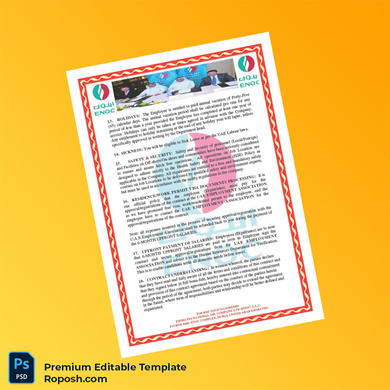 Customizable United Arab Emirates Emirates National Oil Company Employment Verification Letter Word & PDF Template 5 page Customizable United Arab Emirates Emirates National Oil Company Employment Verification Letter Word & PDF Template 5 page