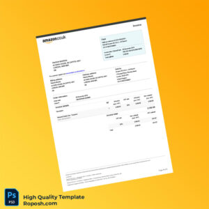 United Kingdom Amazon EU S à r l Invoice Template in Word and PDF formats
