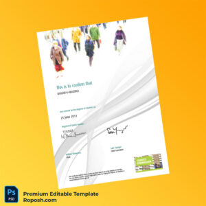 United Kingdom Charity Commission Charity Registration Certificate Editable Word & PDF Template 2 page