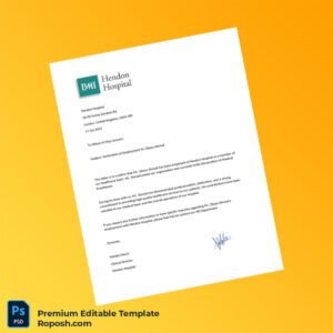 Customizable United Kingdom Hendon Hospital Employment Verification Letter Word & PDF Template