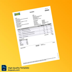United Kingdom IKEA Limited Invoice Template in Word and PDF formats