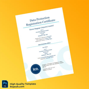 United Kingdom Information Commissioner s Office Data Protection Registration Certificate Template in Word and PDF formats United Kingdom Information Commissioner s Office Data Protection Registration Certificate Template in Word and PDF formats