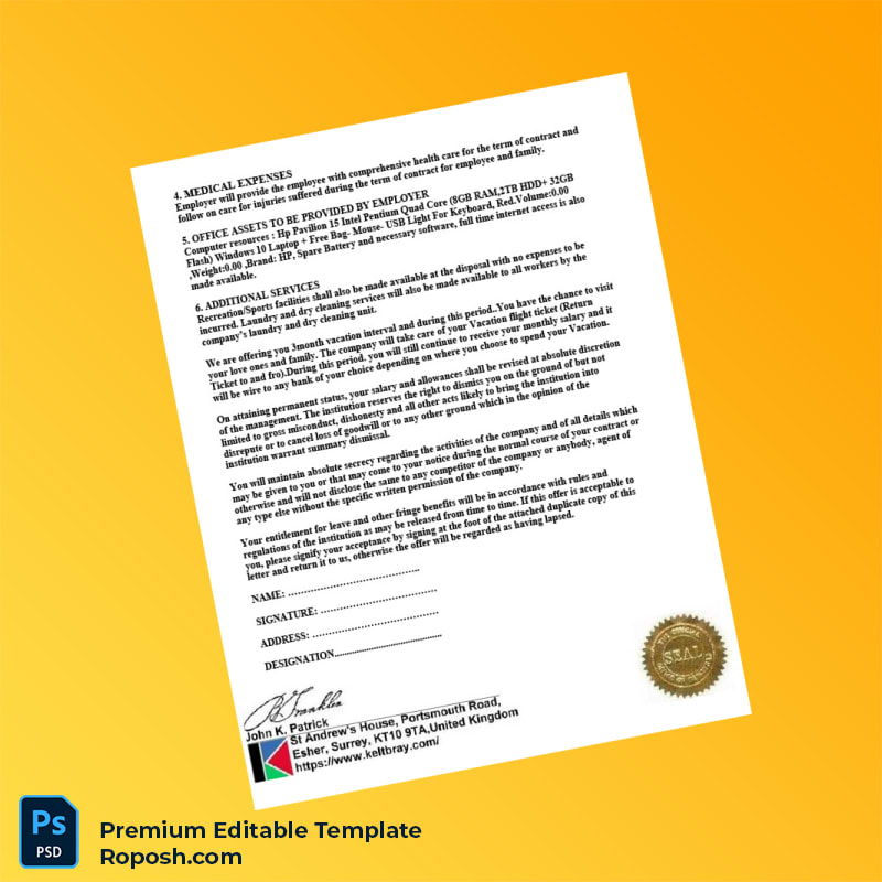 Customizable United Kingdom Keltbray Employment Verification Letter Word & PDF Template 2 page Customizable United Kingdom Keltbray Employment Verification Letter Word & PDF Template 2 page