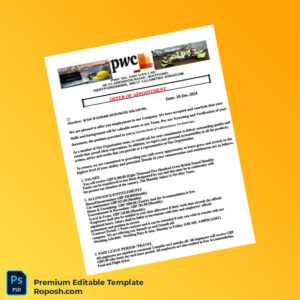 Customizable United Kingdom PWC Oil and Gas Ltd Employment Verification Letter Word & PDF Template 2 page Customizable United Kingdom PWC Oil and Gas Ltd Employment Verification Letter Word & PDF Template 2 page