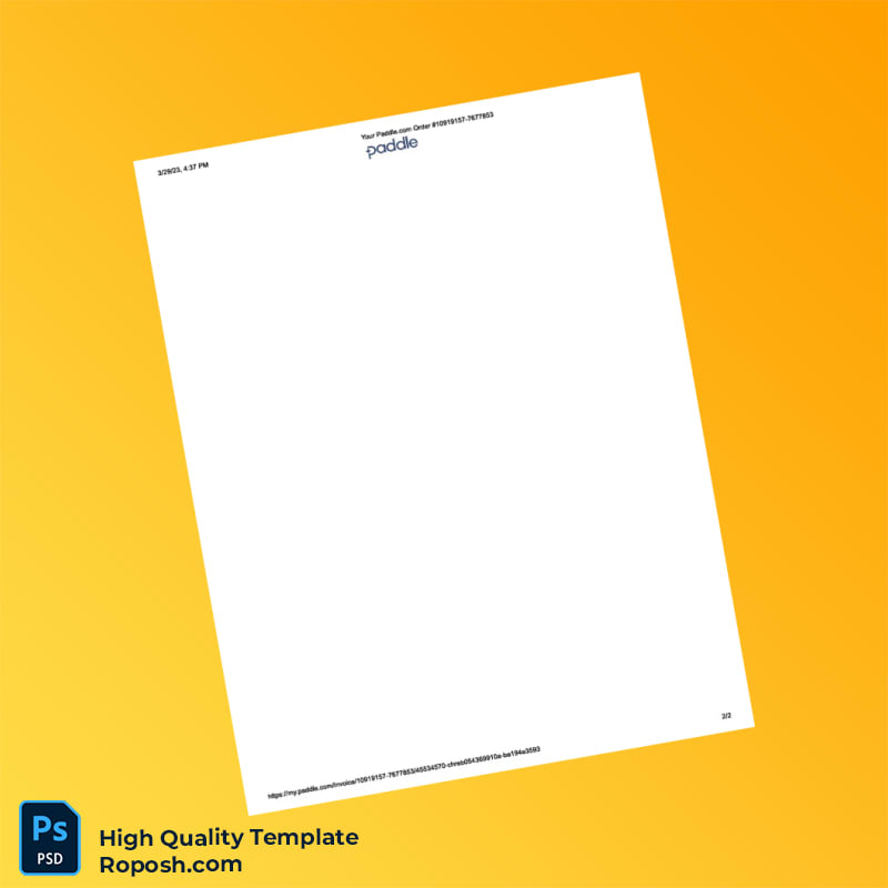 United Kingdom Paddle com Market Ltd Invoice Template in Word and PDF formats 2 page United Kingdom Paddle com Market Ltd Invoice Template in Word and PDF formats 2 page