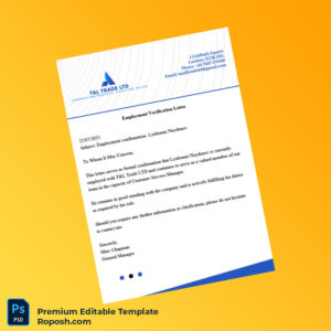 Customizable United Kingdom T L Trade LTD Employment Verification Letter Word & PDF Template