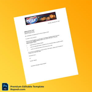 Customizable United States 20West Barber Salon Employment Verification Letter Editable Word & PDF Template 3 page