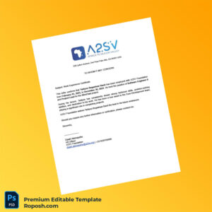 Customizable United States A2SV Foundation Employment Verification Letter Word & PDF Template