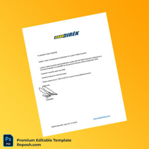 Customizable United States CashDIRÈK Employment Verification Letter Word & PDF Template