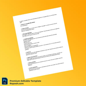 Customizable United States Copyright Office Copyrights Registration Form Editable Word & PDF Template 2 page