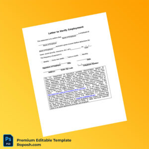 Customizable United States Employer Employment Verification Letter Word & PDF Template