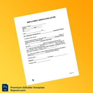 Customizable United States Employment Verification Letter Word & PDF Template