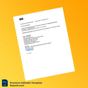 Customizable United States GSG INC Employment Verification Letter Word & PDF Template