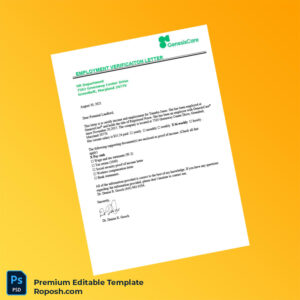 Customizable United States GenesisCare Employment Verification Letter Word & PDF Template Customizable United States GenesisCare Employment Verification Letter Word & PDF Template