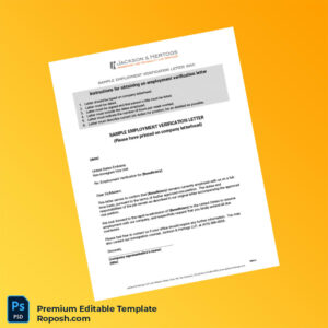 Customizable United States Jackson Hertogs LLP Employment Verification Letter Word & PDF Template