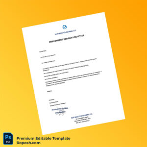 Customizable United States Sea Master Global LLC Employment Verification Letter Word & PDF Template