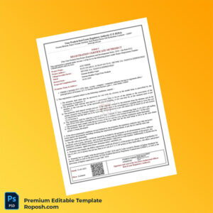 Customizable Uttar Pradesh Real Estate Regulatory Authority Registration Certificate Editable Word & PDF Template