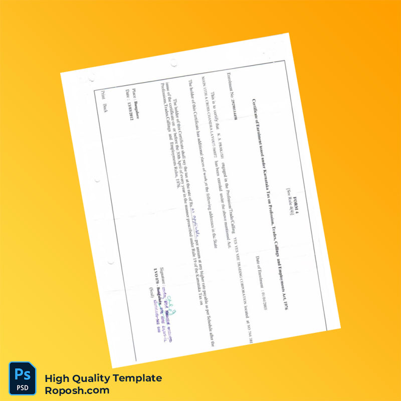 VAT Registration Certificate Template in Word and PDF formats 5 page VAT Registration Certificate Template in Word and PDF formats 5 page