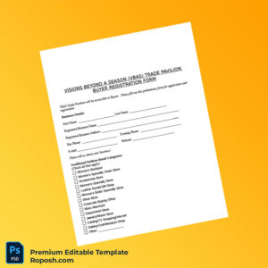 Customizable VBAS Buyer Registration Form Editable Word & PDF Template 4 page Customizable VBAS Buyer Registration Form Editable Word & PDF Template 4 page