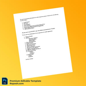 Vendor Registration Certificate Editable Word & PDF Template