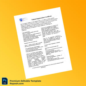 Customizable Venezuela National Land Transport Institute Vehicle Registration Certificate Editable Word & PDF Template 2 page