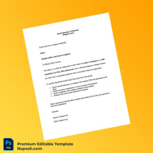 Customizable Work Experience Verification Letter Word & PDF Template