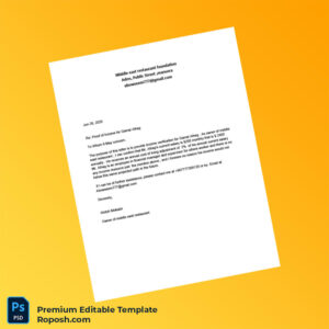 Customizable Yemen Middle East Restaurant Proof of Employment Letter Word & PDF Template