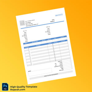 Your Company Name Invoice Template in Word and PDF formats