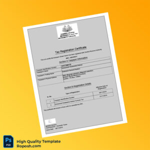 Zambia Revenue Authority Tax Registration Certificate Template in Word and PDF formats Zambia Revenue Authority Tax Registration Certificate Template in Word and PDF formats