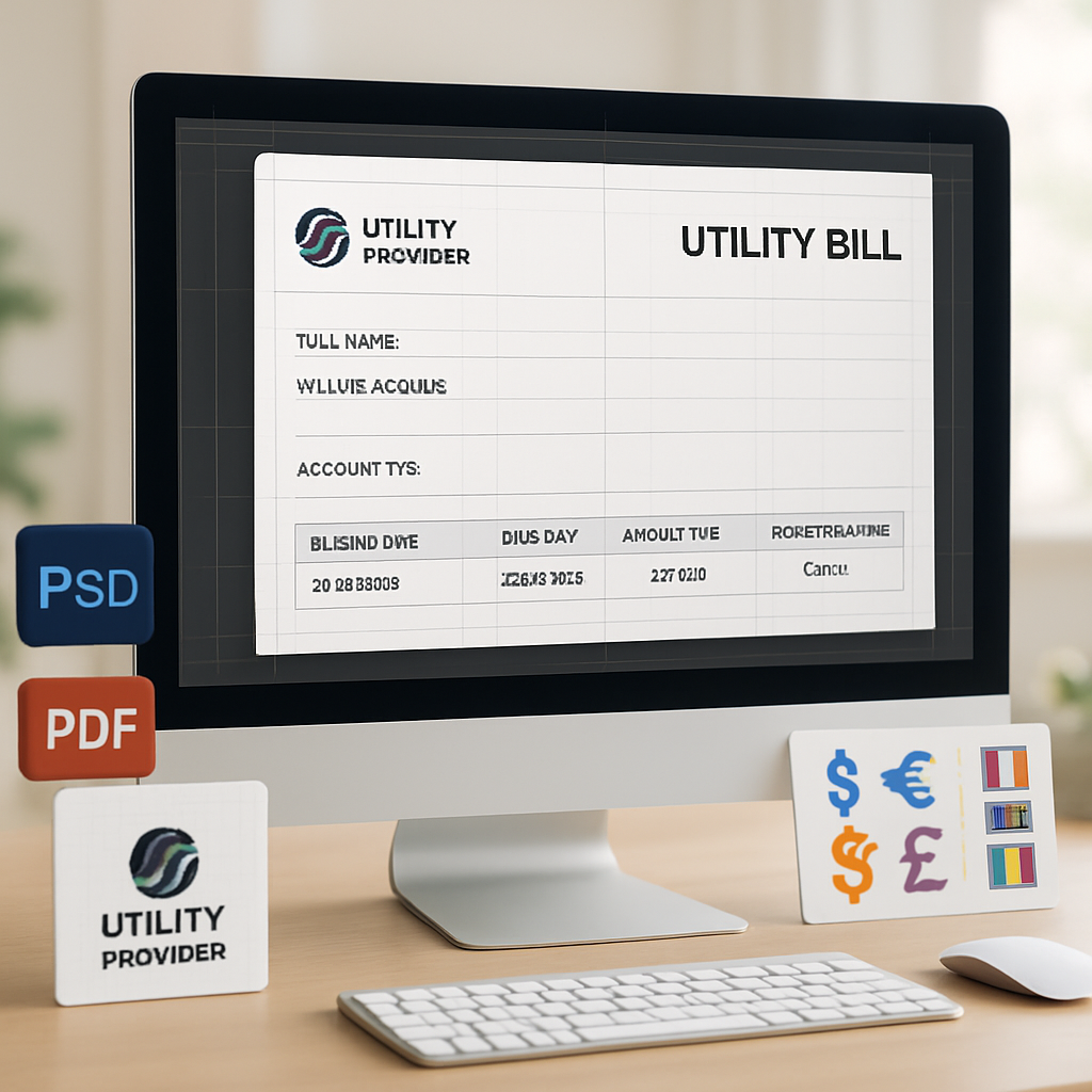 utility bill template guide customizing proof of address for verification featured - Buy Verified Account