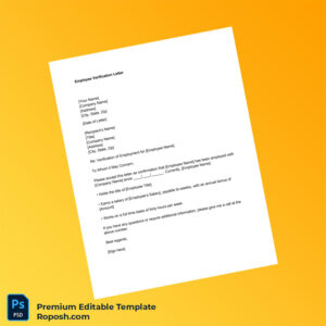 Customizable Proof of Employment Letter Word & PDF Template