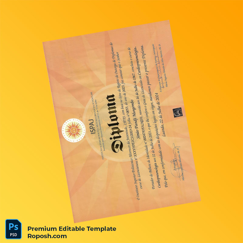 Printable Angola Instituto Superior Politécnico Lavrador de Inventividade Diploma (High Quality) 2 Page Printable Angola Instituto Superior Politécnico Lavrador de Inventividade Diploma (High Quality) 2 Page