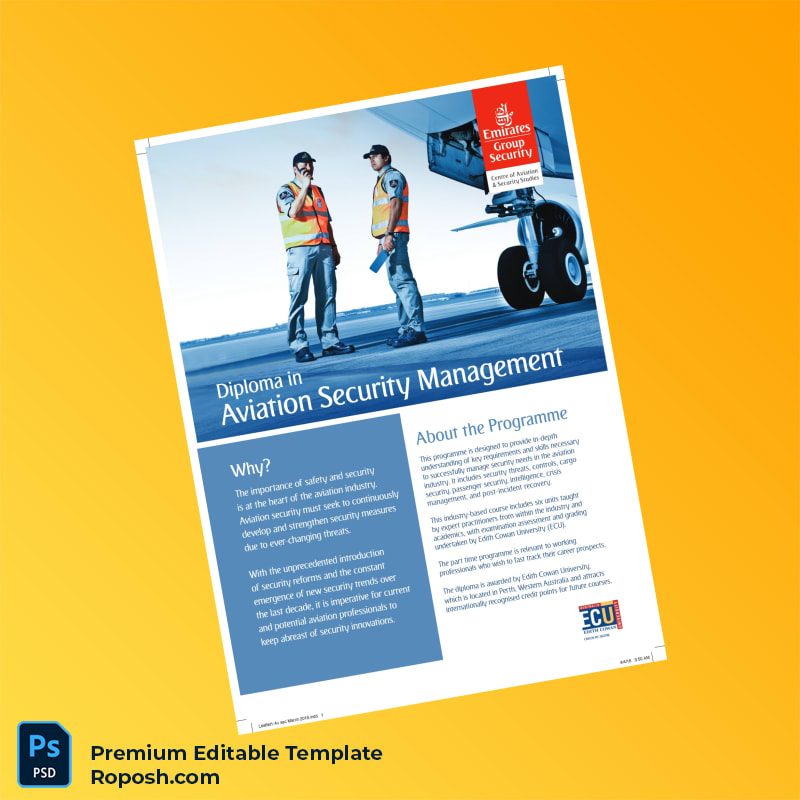 Editable Australia Edith Cowan University Diploma in Aviation Security Management (Fast Edit) 2 Page Editable Australia Edith Cowan University Diploma in Aviation Security Management (Fast Edit) 2 Page