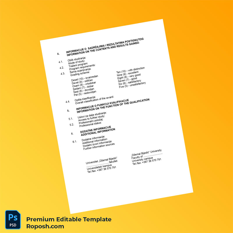 Editable Bosnia and Herzegovina University _Džemal Bijedić_ Diploma Template – Fast Edit 5 Page Editable Bosnia and Herzegovina University _Džemal Bijedić_ Diploma Template – Fast Edit 5 Page